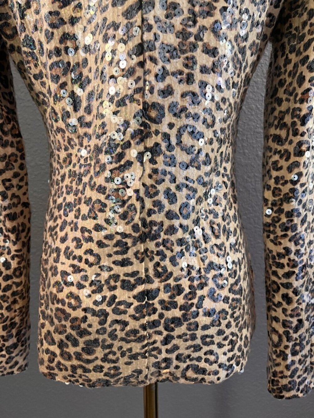 BOSTON PROPER LEOPARD SEQUIN LONG SLEEVE TURTLENECK SWEATER- EUC  SIZE SMALL - Picture 9 of 11